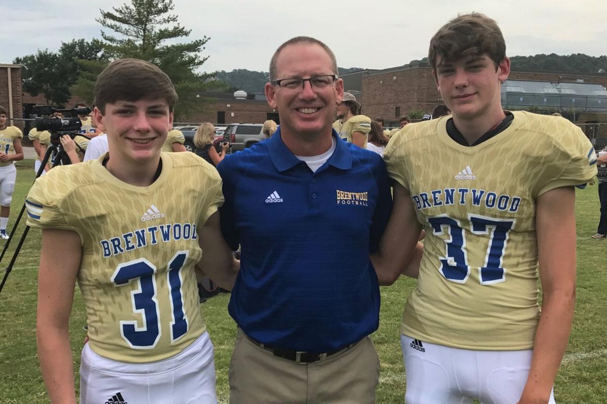 Brentwood coach Clint Finch with his sons, Cooper (31) and Colby (37), in 2017.