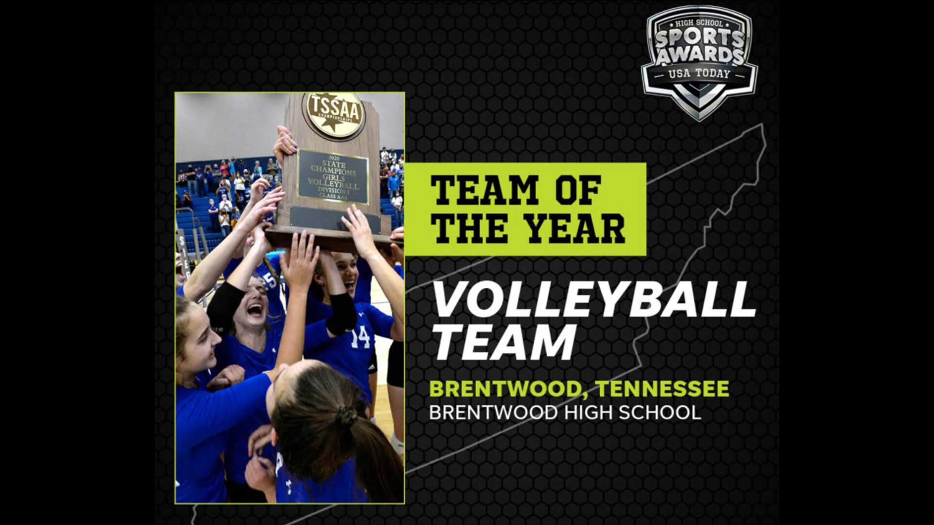 Brentwood Volleyball Named National Team of the Year by USA Today